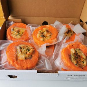 Roulade de truite au homard, crevettes, et pétoncle